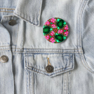 Badge Rond 5 Cm Motif Rose du désert