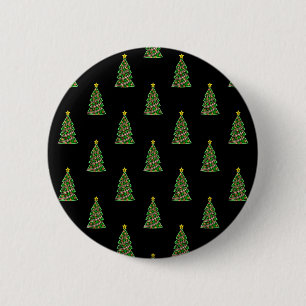 Badge Rond 5 Cm Motif sans couture avec des sapins de Noël