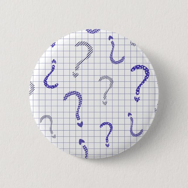 Badge Rond 5 Cm Motif sans fin point d'interrogation bleu (Devant)