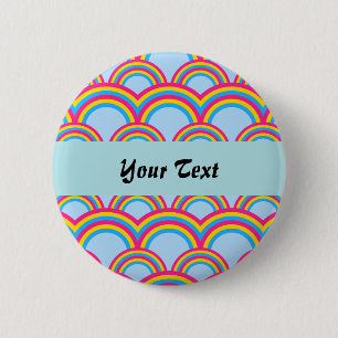 Badge Rond 5 Cm Motif sans joint avec arc-en-ciel