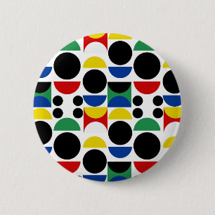 Badge Rond 5 Cm Motif scandinave du Bauhaus du milieu du siècle