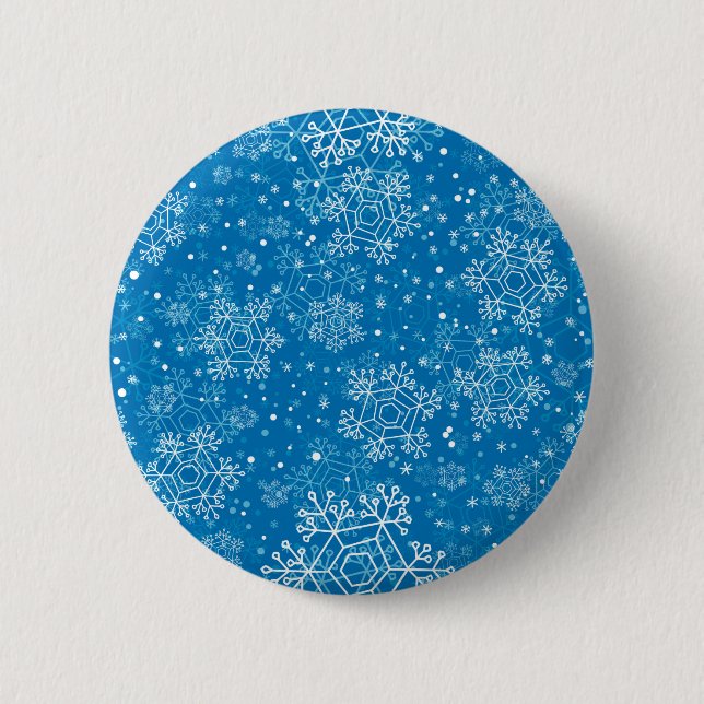 Badge Rond 5 Cm Motif Snowflake (Devant)