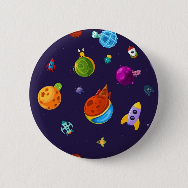 Badge Rond 5 Cm Motif spatial (Devant)