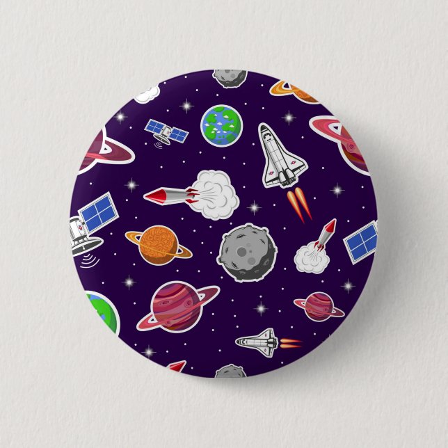 Badge Rond 5 Cm Motif spatial (Devant)