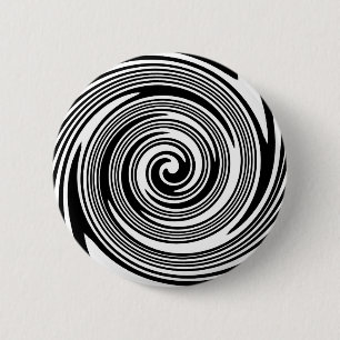 Badge Rond 5 Cm Motif tourbillon noir et blanc
