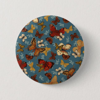 Badge Rond 5 Cm motif transparent bleu papillon