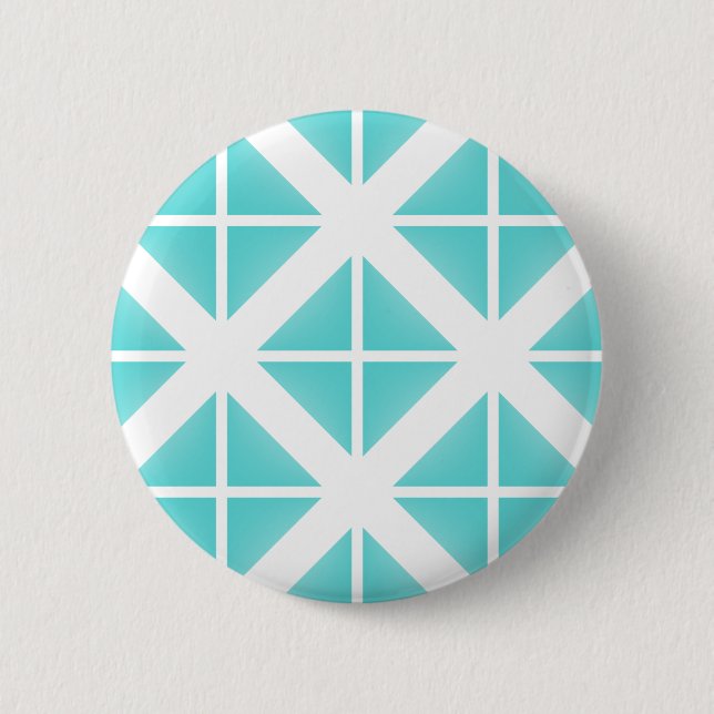 Badge Rond 5 Cm Motif Triangle tendance Turquoise (Devant)