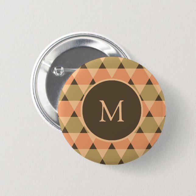 Badge Rond 5 Cm Motif triangles (Devant & derrière)