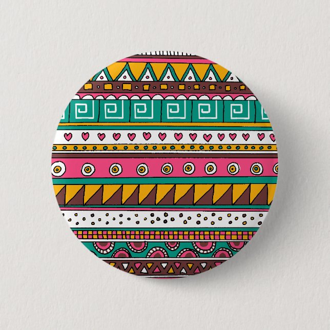 Badge Rond 5 Cm Motif tribal coloré (Devant)