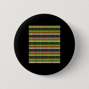 Badge Rond 5 Cm Motif tricoté de renne et d'arbre de Noël