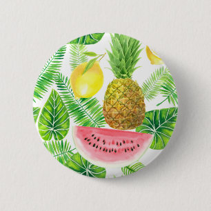 Badge Rond 5 Cm Motif tropical
