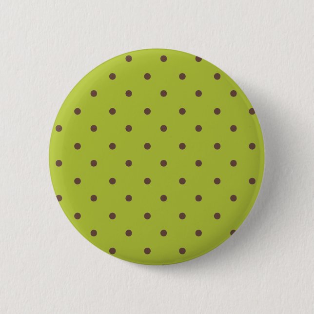 Badge Rond 5 Cm Motif Vert Et Pois Brown (Devant)
