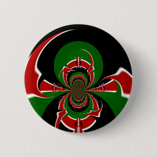 Badge Rond 5 Cm Motif vibrant du drapeau kenyan : Un art puissant