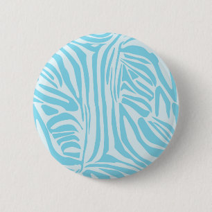 Badge Rond 5 Cm Motif Zèbre Bleu