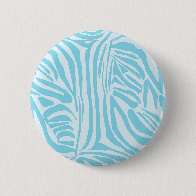 Badge Rond 5 Cm Motif Zèbre Bleu (Devant)