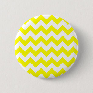 Badge Rond 5 Cm Motif Zigzag blanc et jaune