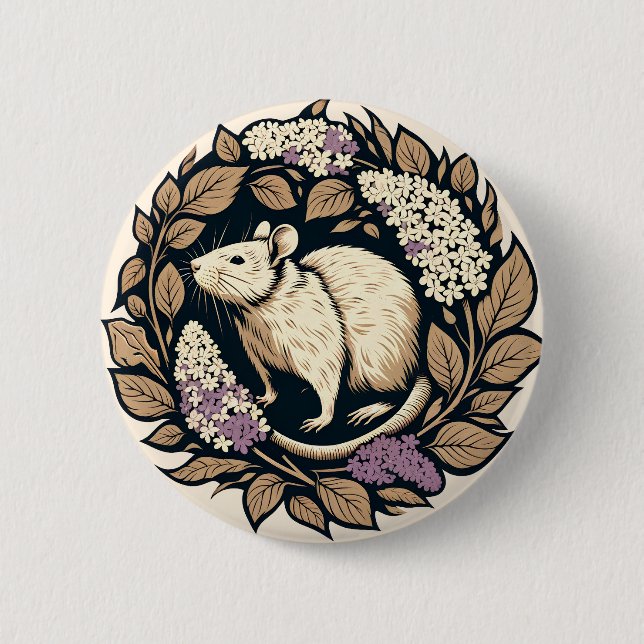 Badge Rond 5 Cm Motifs de rat rat rat rat (Devant)