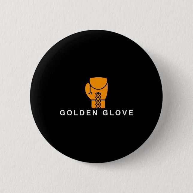 Badge Rond 5 Cm Motivation de boxe 'Gant d'or'  (Devant)