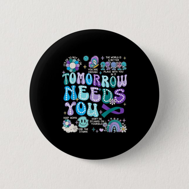 Badge Rond 5 Cm Motivation Ribbon Suicide Prevention Awarenes Wome (Devant)