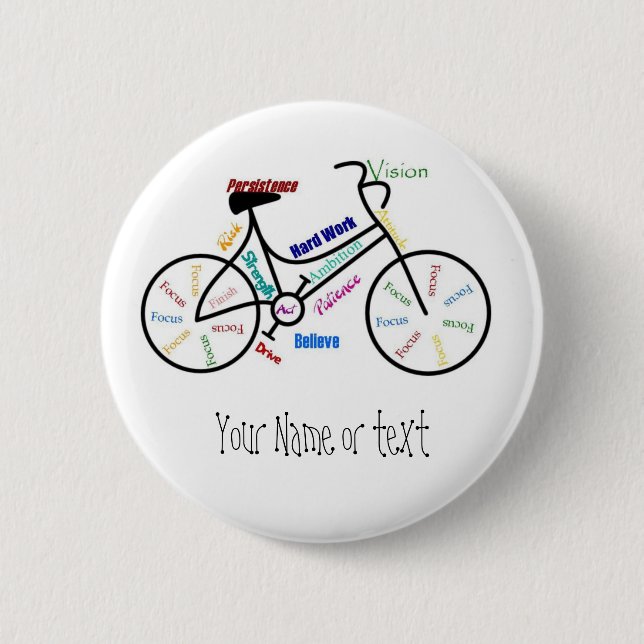 Badge Rond 5 Cm Motivational Bike, Vélo, Cyclisme, Sport, Hobby (Devant)