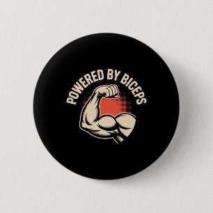 Badge Rond 5 Cm Motivationnel Gymnase Humour Biceps Gains Powered