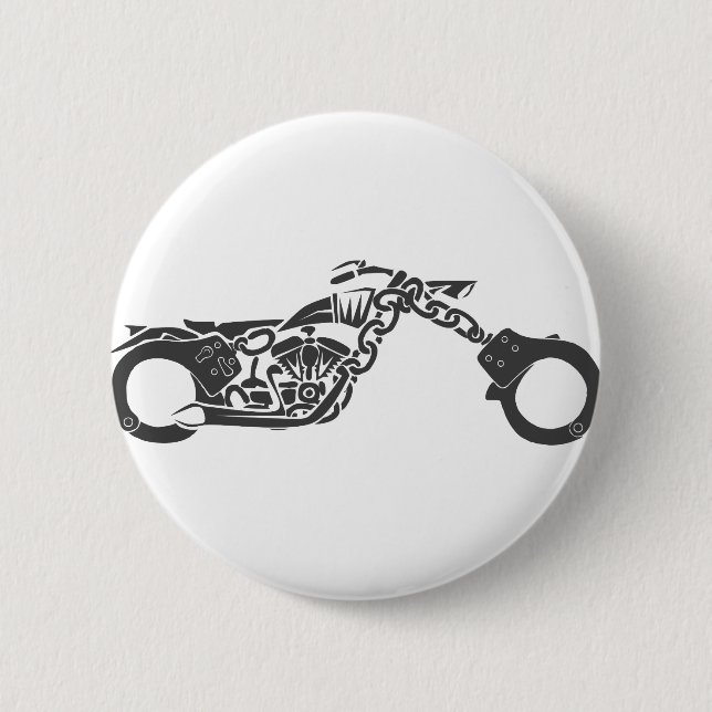 Badge Rond 5 Cm moto de couperet de menotte (Devant)