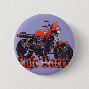 Badge Rond 5 Cm Moto de coureur de café