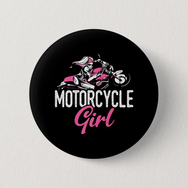 Badge Rond 5 Cm Moto Girl Moto Moto Moto (Devant)