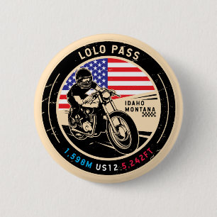 Badge Rond 5 Cm Moto Lolo Pass Idaho