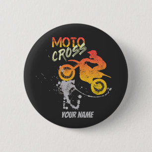 Badge Rond 5 Cm Motocross Biker pour Motorbike et Motorcycle vinta