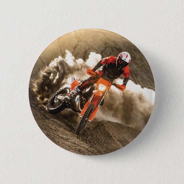 Badge Rond 5 Cm Motocross Rider (Devant)