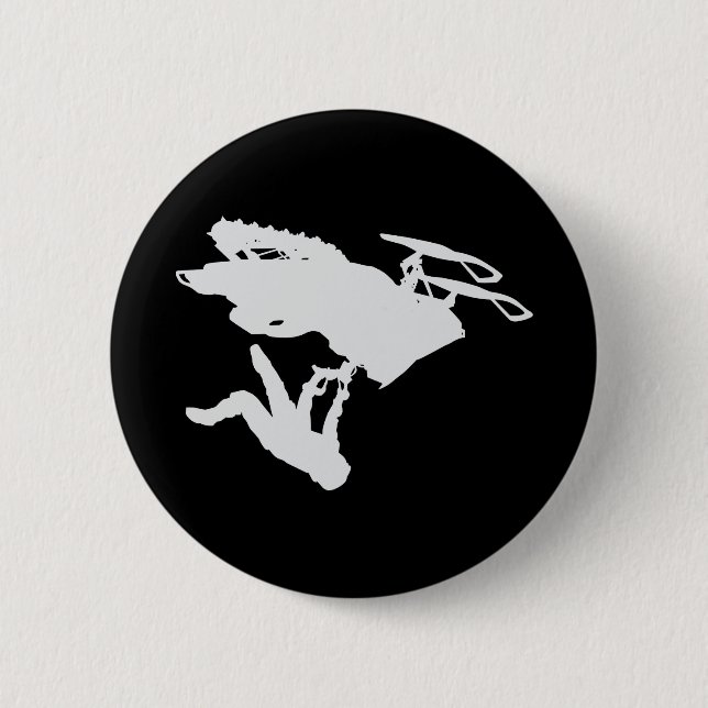 Badge Rond 5 Cm Motoneige gris (Devant)