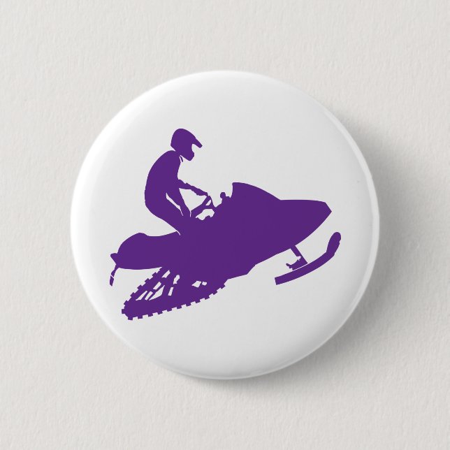 Badge Rond 5 Cm Motoneigiste en violet (Devant)