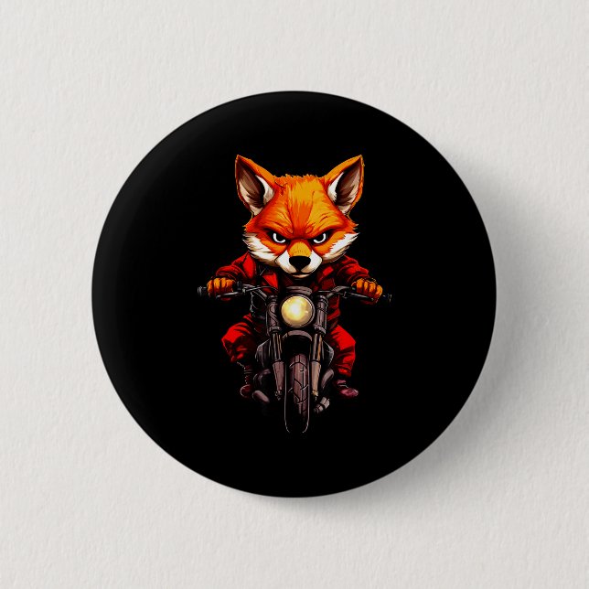 Badge Rond 5 Cm Motorcycle Foxes  (Devant)