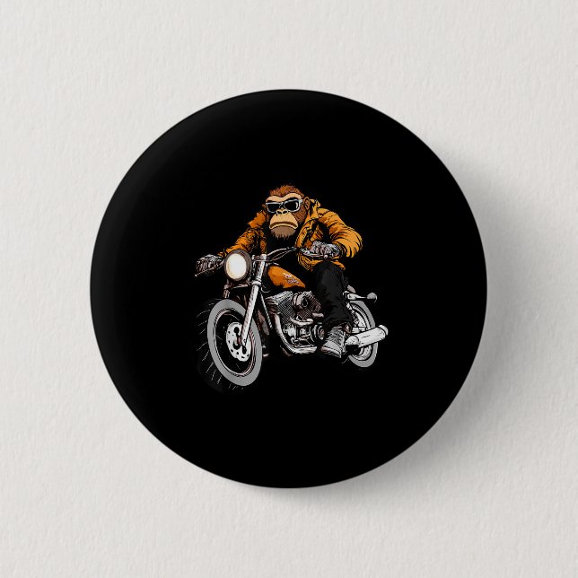 Badge Rond 5 Cm Motorcycle Monkeys  (Devant)