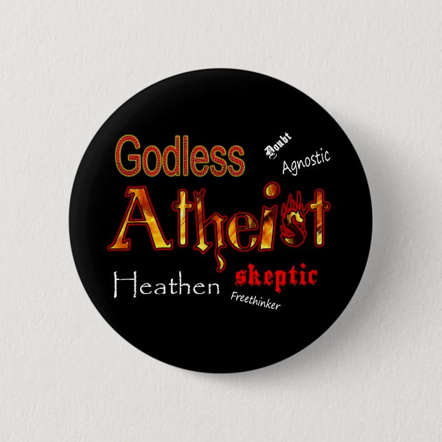 Badge Rond 5 Cm Mots athée (Devant)