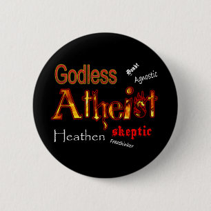Badge Rond 5 Cm Mots athée