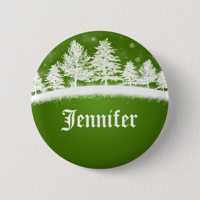 Badge Rond 5 Cm Mots clés du nom du parti Xmas Vert (Devant)