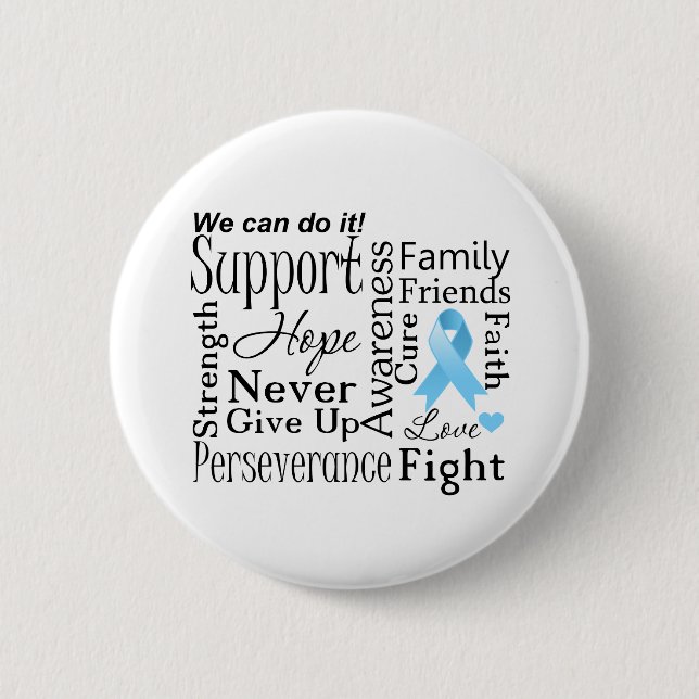 Badge Rond 5 Cm Mots de soutien au cancer de la prostate (Devant)