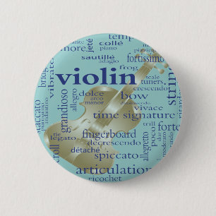Badge Rond 5 Cm Mots de violon