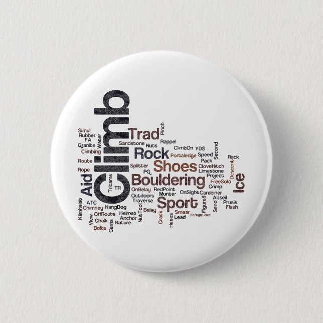 Badge Rond 5 Cm Mots d'escalade (Devant)