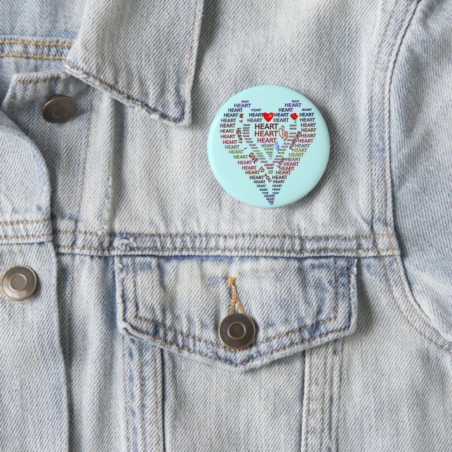 Badge Rond 5 Cm Mots du coeur (En situation)