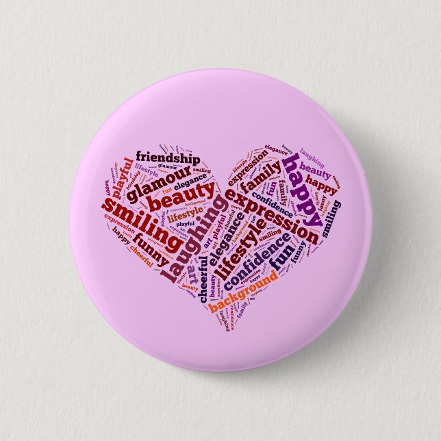 Badge Rond 5 Cm Mots heureux (Devant)