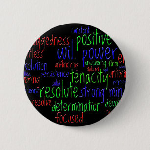 Badge Rond 5 Cm Mots motivationnels pour le Nouvel An, attitude po