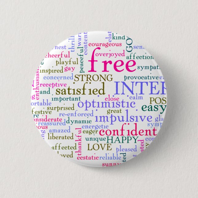 Badge Rond 5 Cm Mots stimulants (Devant)