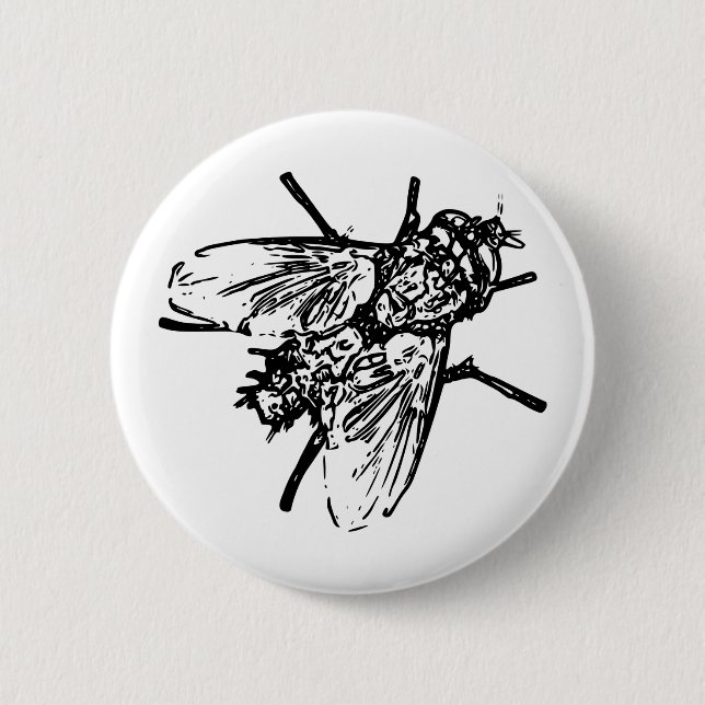 Badge Rond 5 Cm Mouche (Devant)