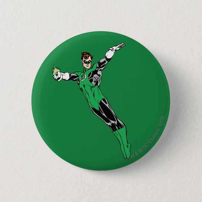 Badge Rond 5 Cm Mouche de lanterne verte (Devant)