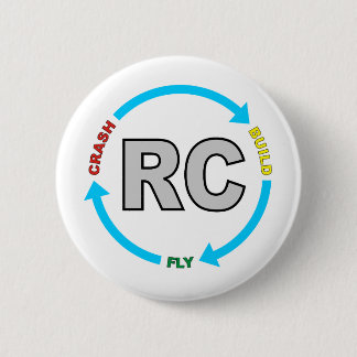 Badge Rond 5 Cm Mouche RC d'accident de construction