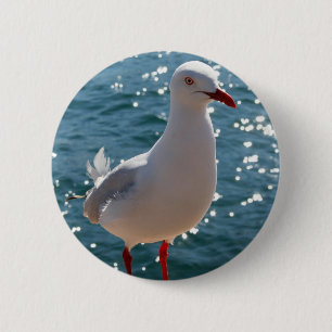 Badge Rond 5 Cm Mouette argentée