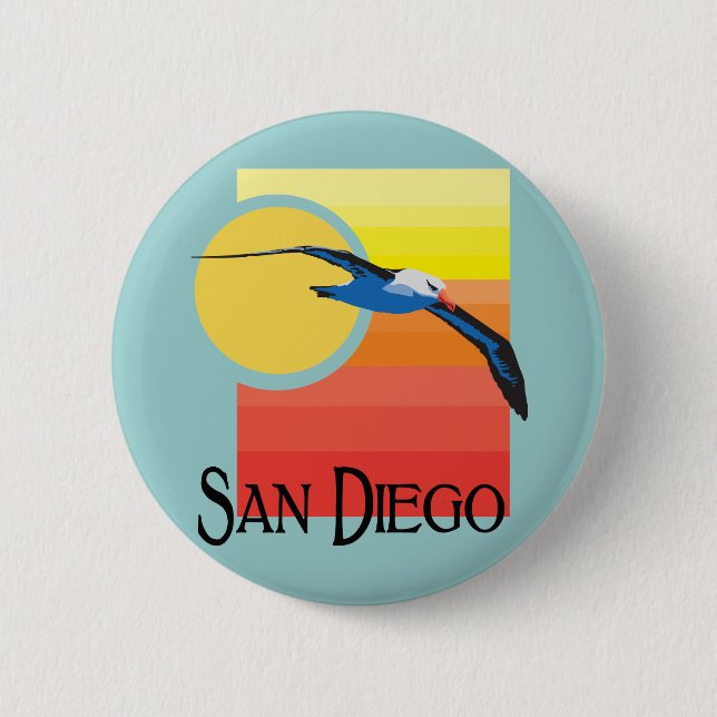 Badge Rond 5 Cm Mouette de San Diego (Devant)
